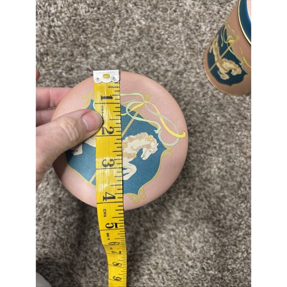 Vintage Set 3 Nesting Tin Canisters Horses Carousel 1990s Storage Containers - Picture 9 of 13